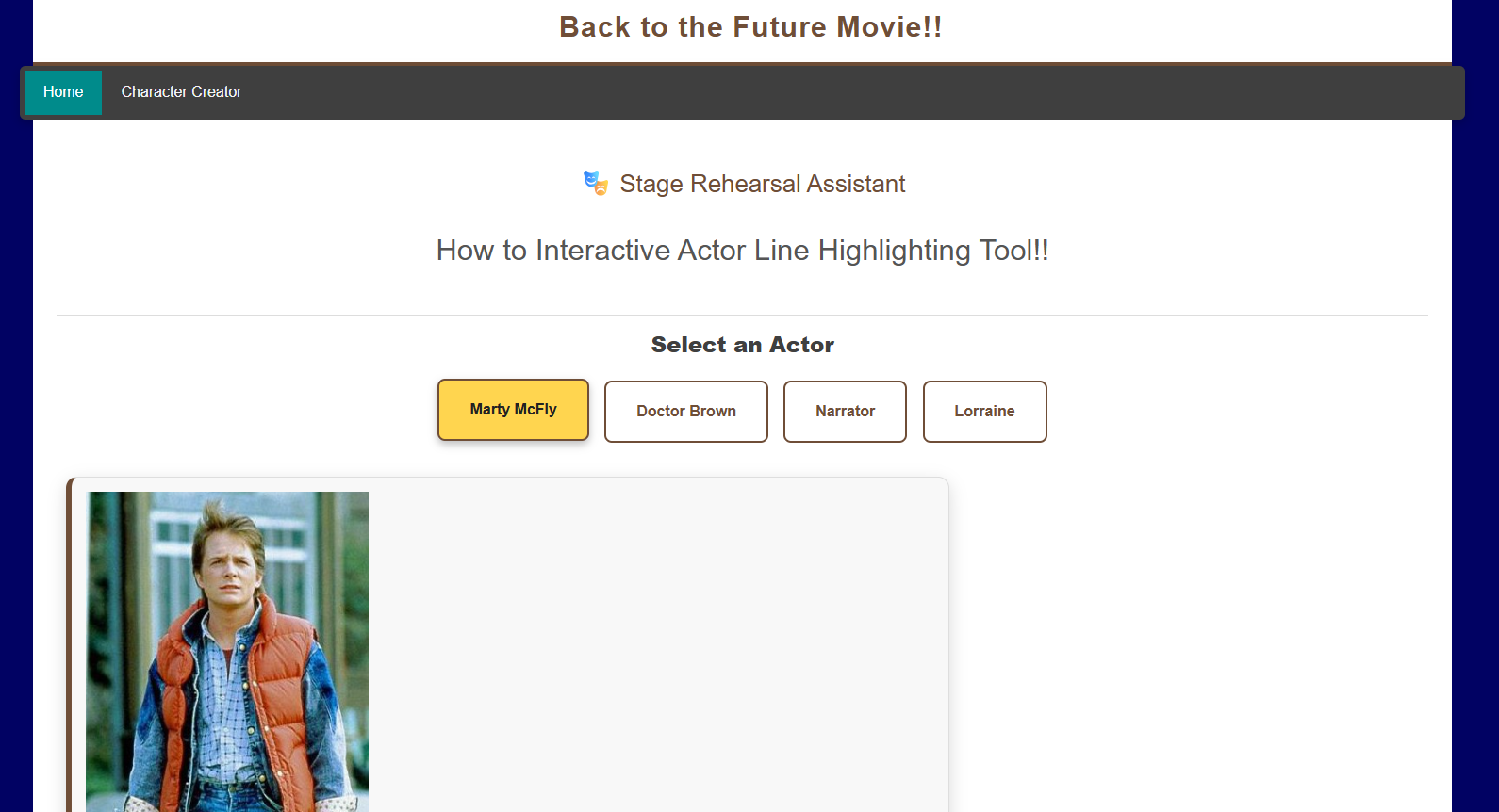 cinema interactive JavaScript project screenshot